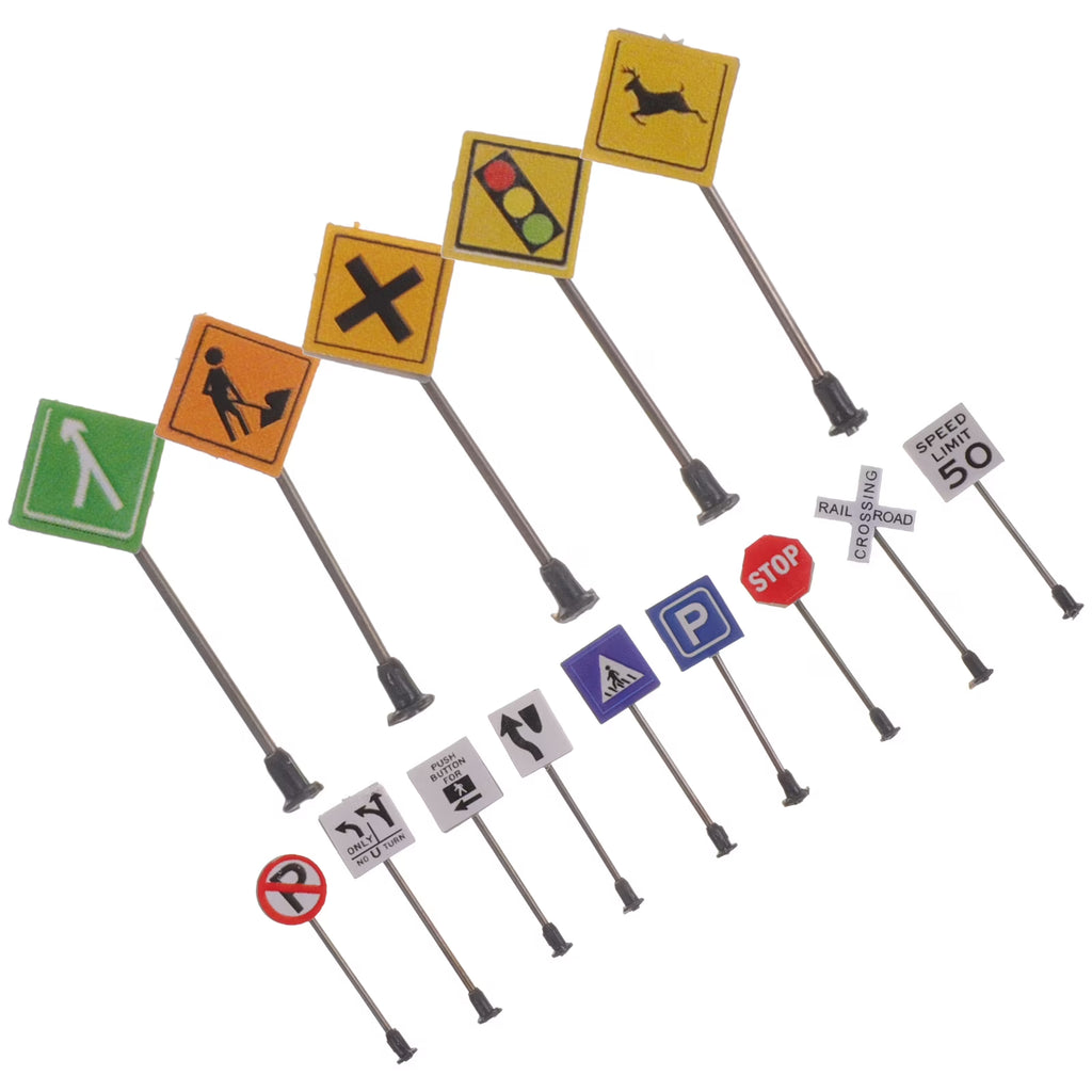 56 Pcs Plastic Road Traffic Signs Playset W33625