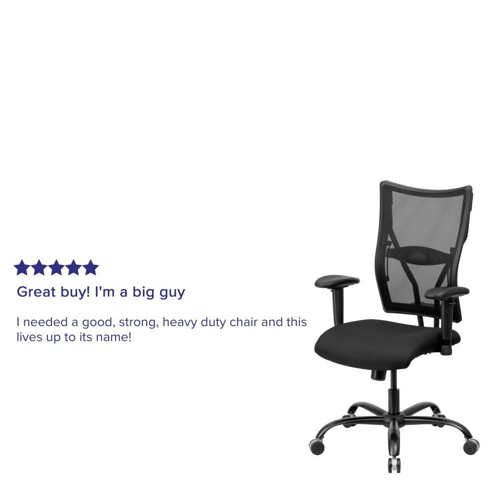 Black Mesh Office Chair with Arms, 400 lb. Capacity Z8766