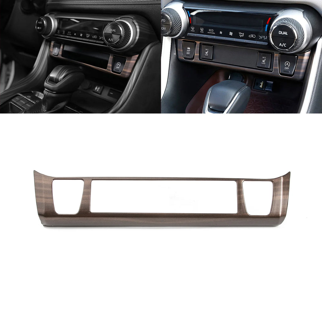Center Console AC Climate Control Switch Panel Frame Cover Trim Wood Grain D1612