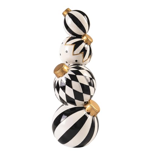 Black and White Checkered Resin Snowman Christmas Decorations Q547560