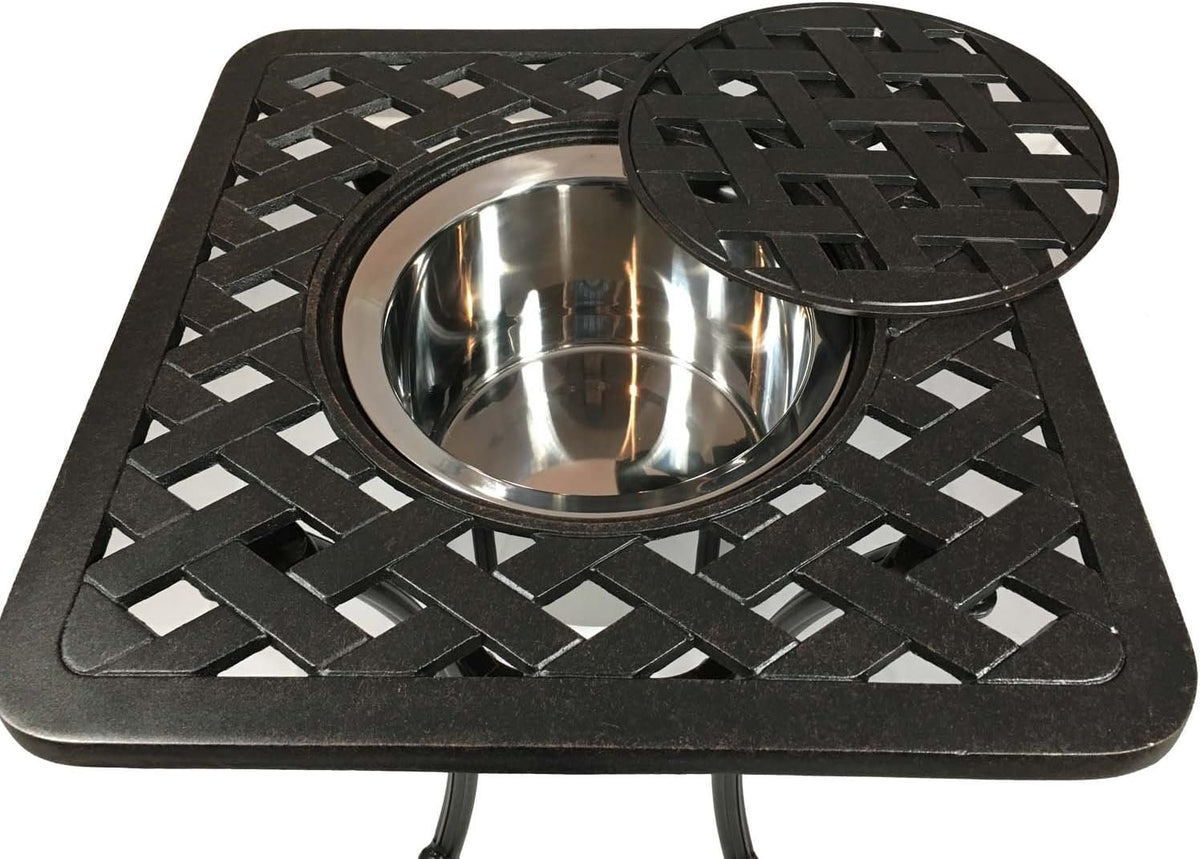 21 Square Cast Aluminum Cooler Table I288