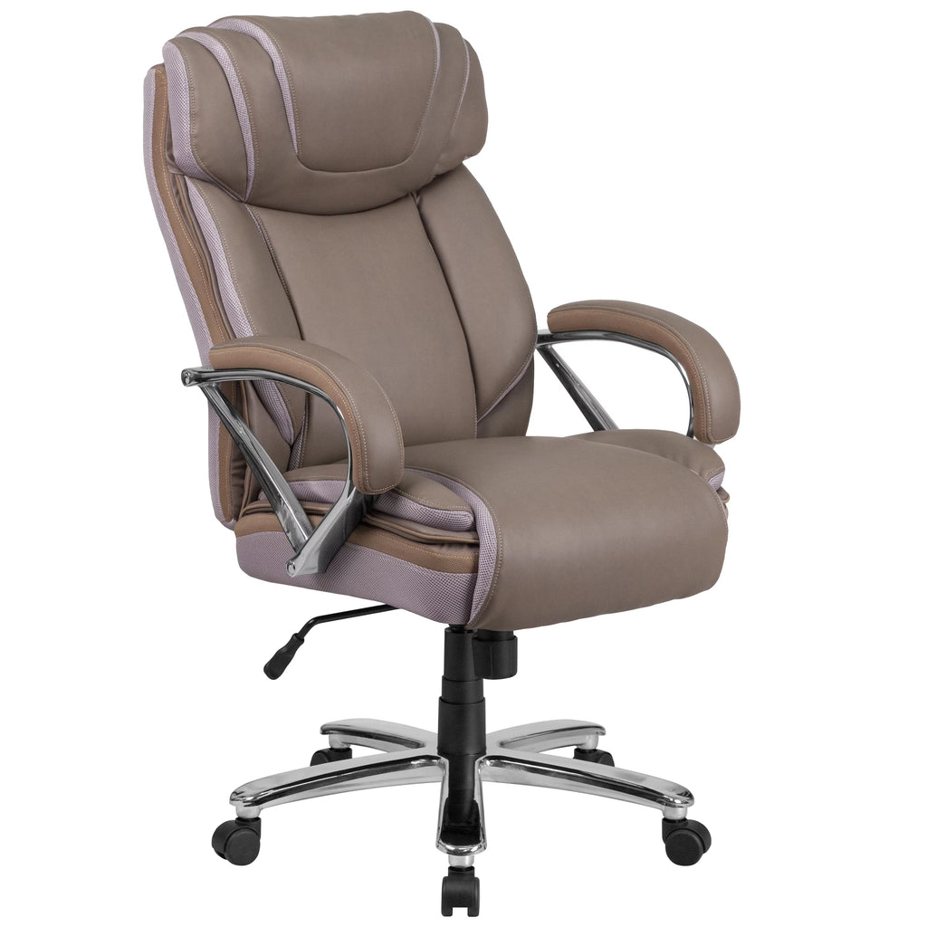 Taupe Ergonomic Office Chair with Extra Wide Seat V88957