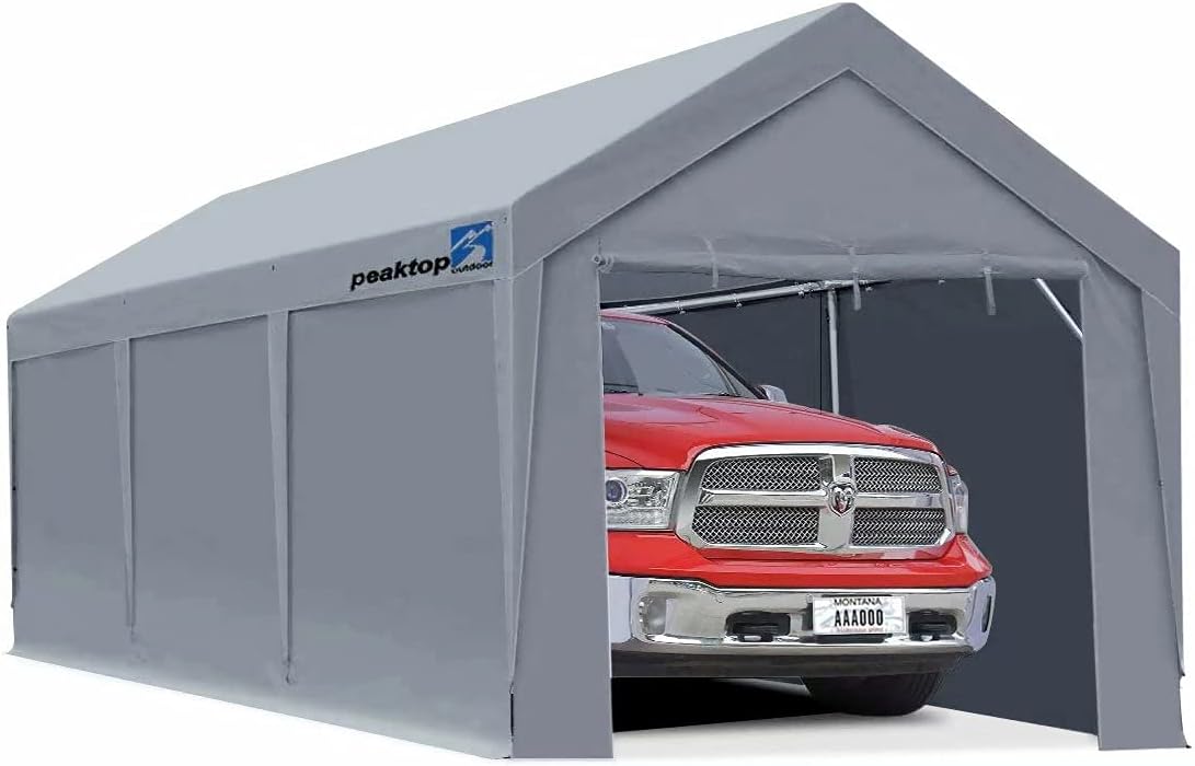 12 x 20ft Heavy Duty Carport with Removable Sidewalls E548516