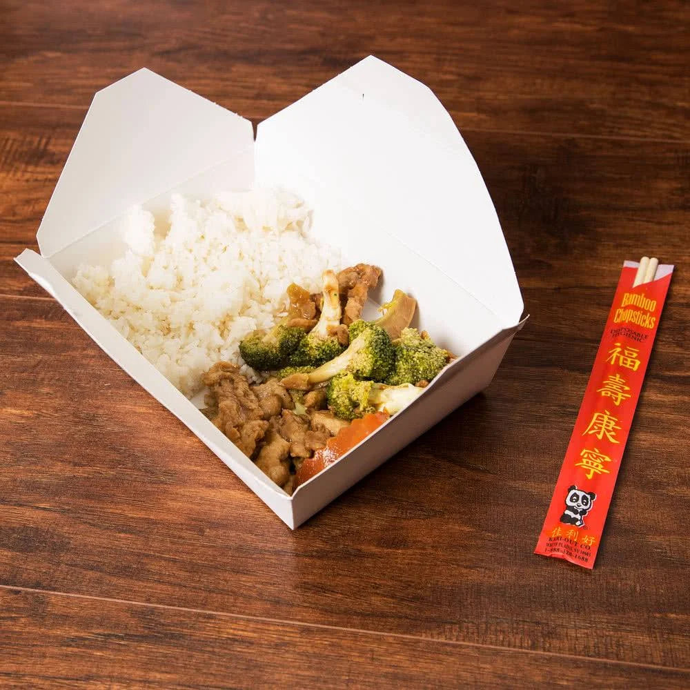White Microwavable Paper Take-Out Container - 200/Case O9329