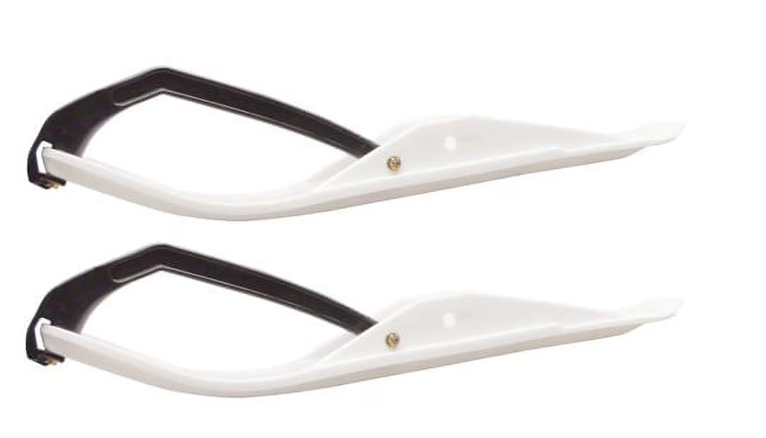 White Snowmobile Skis with Black Loops M770