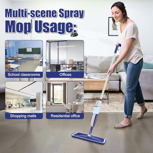 Wet Mops with 5X Washable Pads Spray Mops for Hardwood Floor Cleaning with 2X Bottles R879