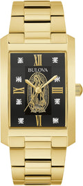 Gold Stainless Steel Quartz Watch with Diamonds I38325