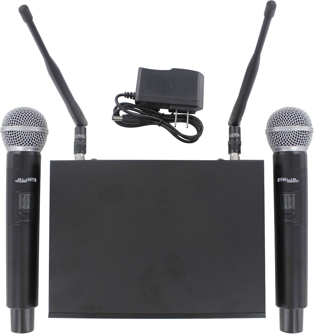 Dual UHF Dynamic Wireless Microphone System with 2 Handheld Microphone C94914