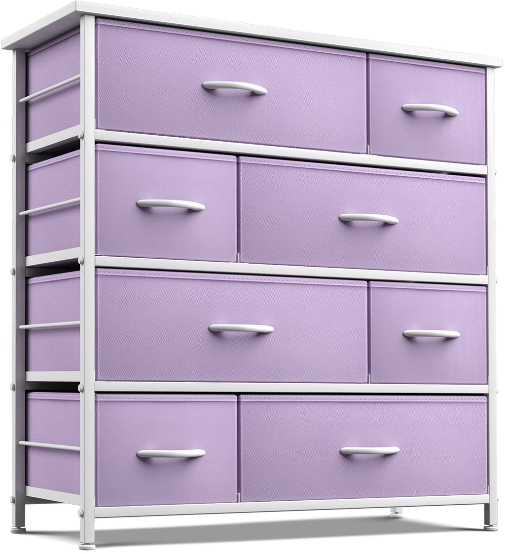 8 Drawer Fabric Dresser with Wood Top Q38323