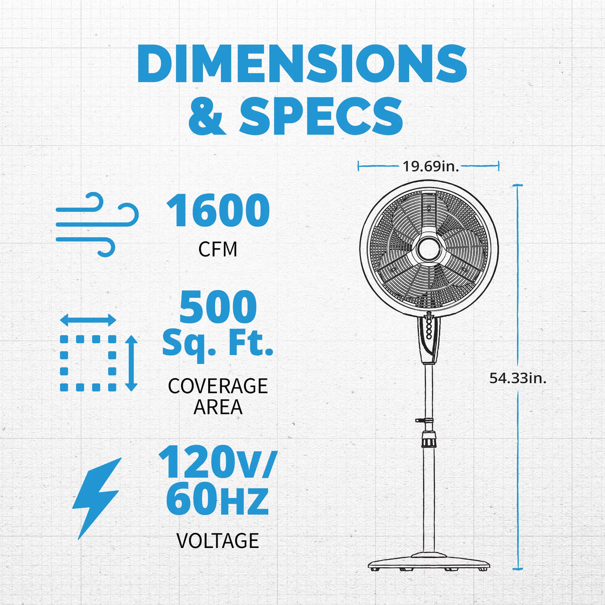 Outdoor Misting Fan & Pedestal Fan Q5725