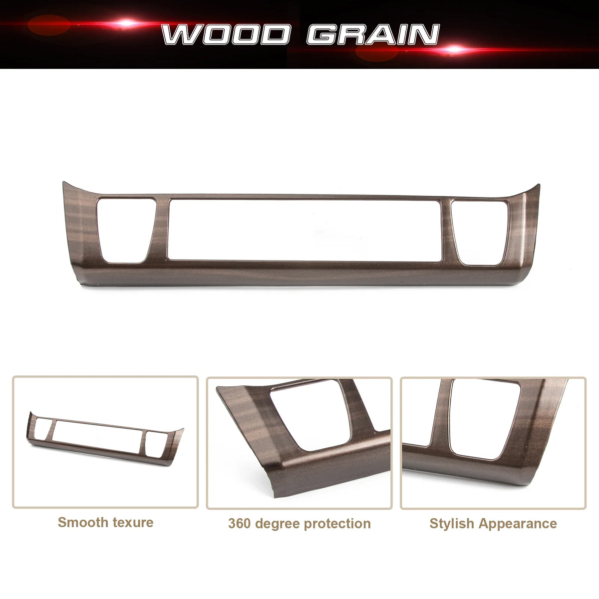 Center Console AC Climate Control Switch Panel Frame Cover Trim Wood Grain D1612