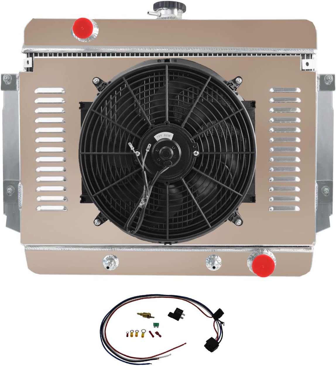 3 Rows Aluminum Radiator Fan Relay Switch for Chevy V8 Z608