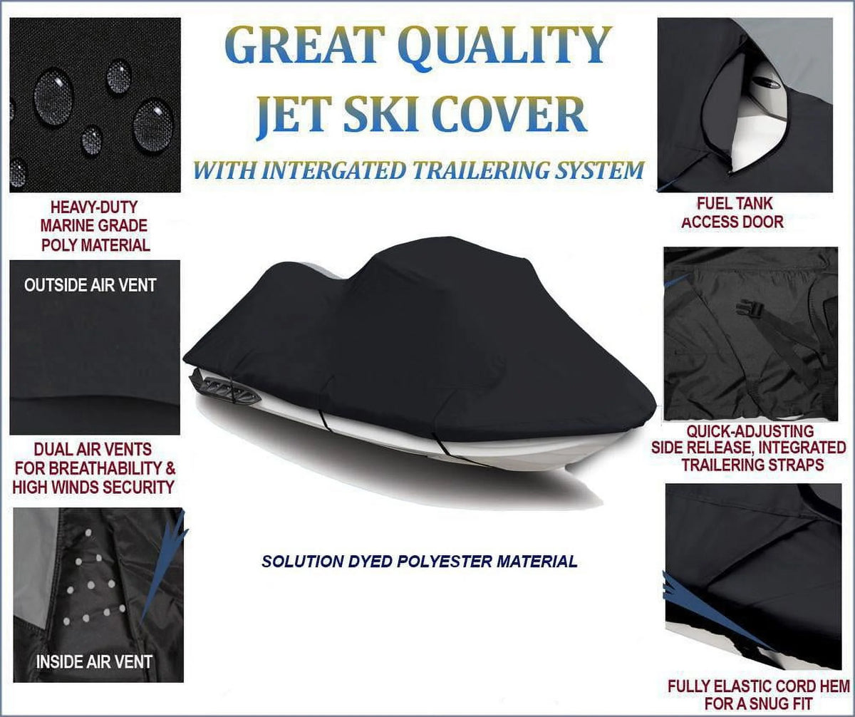 Black 600 Denier Trailerable Jet Ski Cover J85734