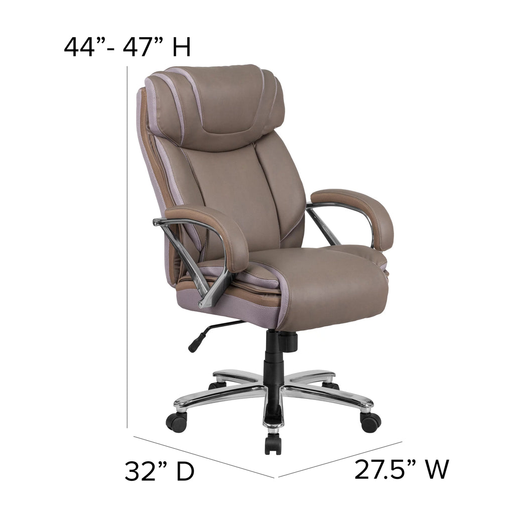 Taupe Ergonomic Office Chair with Extra Wide Seat V88957