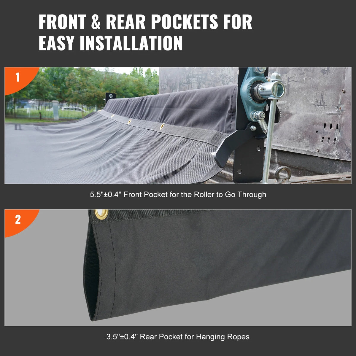 7 x 18 ft PVC 18oz Double Pockets Trailer Tarp E33945