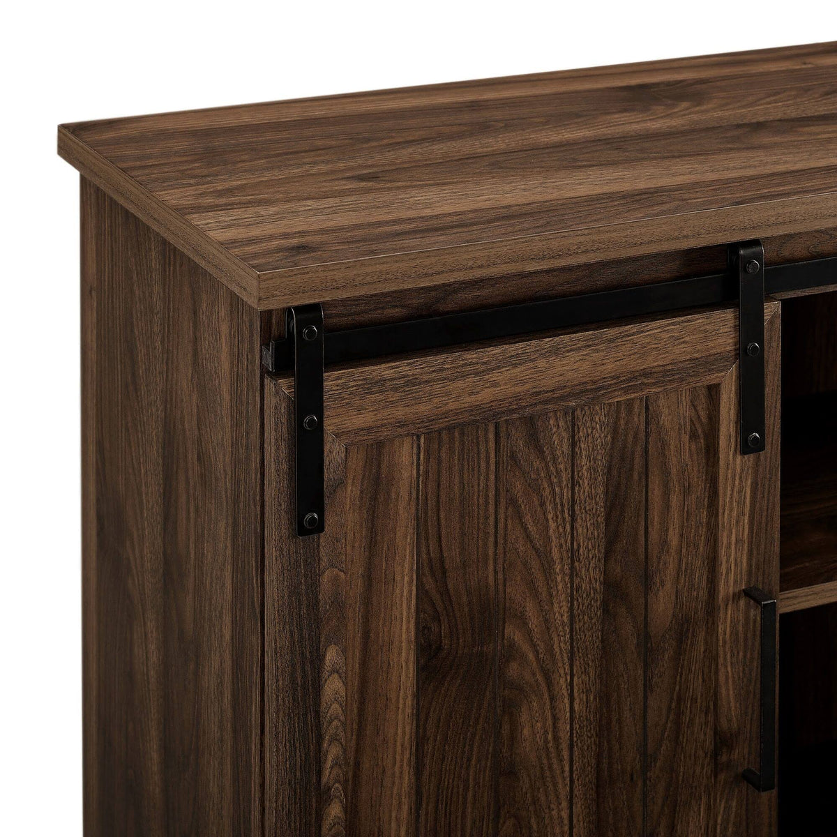 Dark Walnut Sliding Grooved Door TV Console C688990