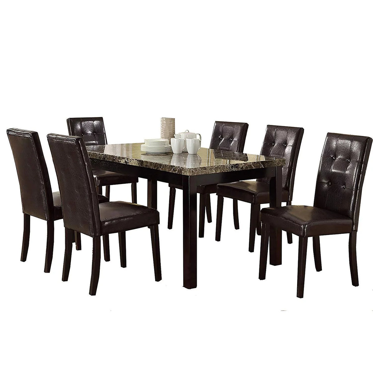 Faux Marble Pine Wood Dining Table L629104