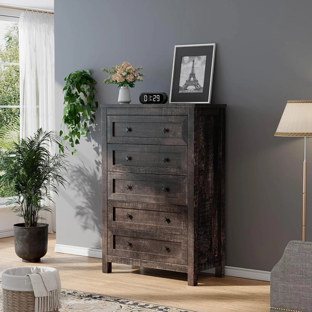 5 Drawer Wood Dresser X647
