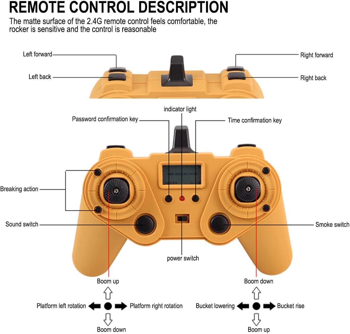 Full Metal Remote Control Excavator Toy, 23 Channel L24546