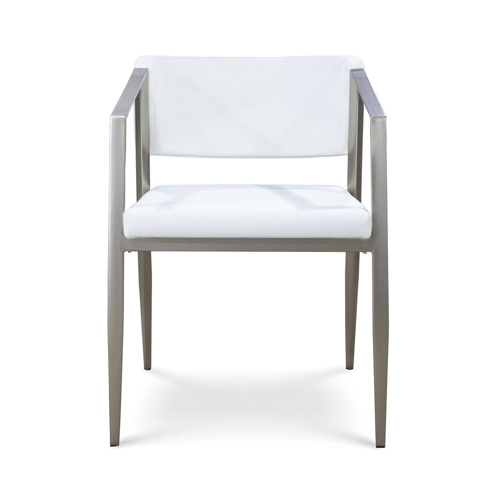 White/Stainless Steel Armchair Y3376