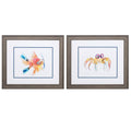 Distressed Wood Toned Frame Fish Crab (Set of 2) E20861