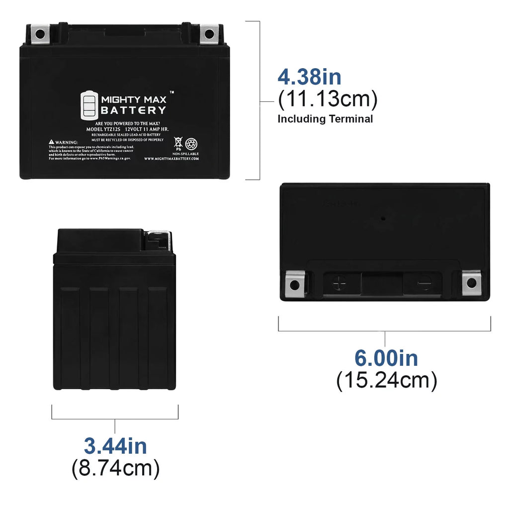 12 Volt 11 AH 210 CCA Rechargeable SLA AGM Motorcycle Battery M52938