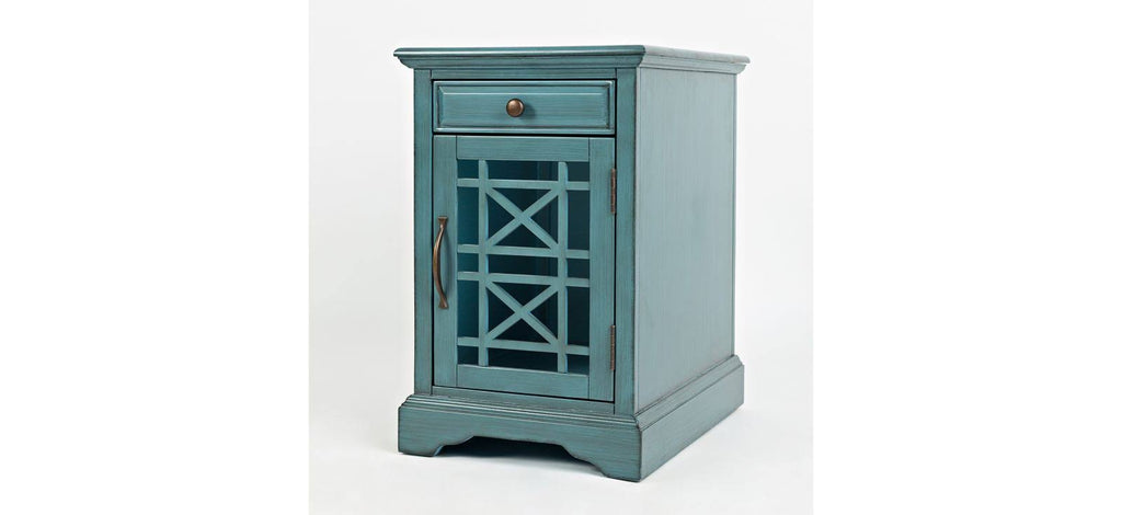 Antique Blue Power Chairside Table F3108