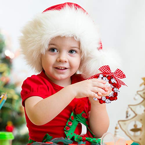 14 Sets Wreath Tree Ornaments Craft Kit with Ribbons, Bows and Bells B712