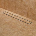 Brushed Stainless Steel Linear Shower Drain with Flange L184676