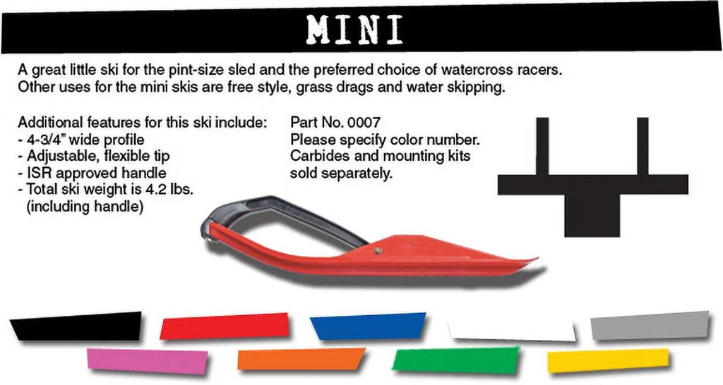White Snowmobile Skis with Black Loops M770