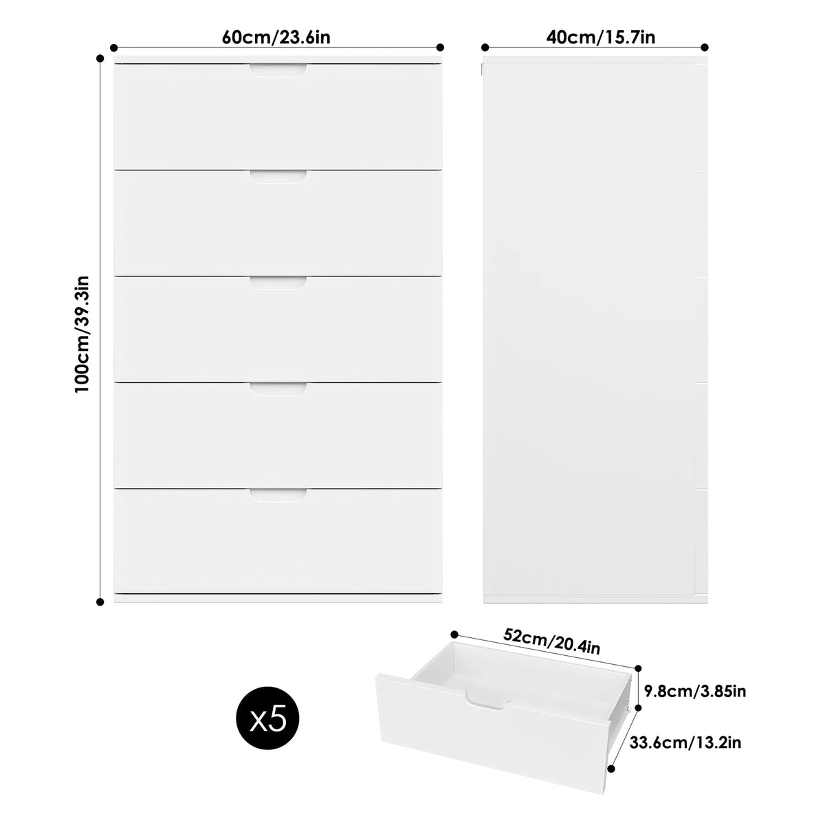 White 6 Drawer Dresser Z18988