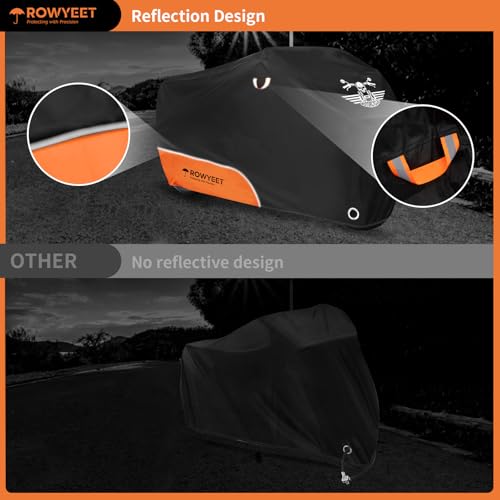 Waterproof Motorcycle Cover with Lock-Holes, Storage Bag & Night Reflective Design C368