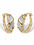 Diamond Accent S-Link Hoop Earrings Gold-Plated 3/4" C59259