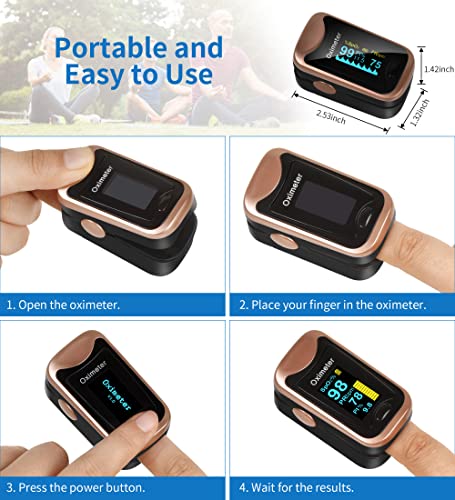 Pulse Oximeter Fingertip with Large OLED Digital Display B7725