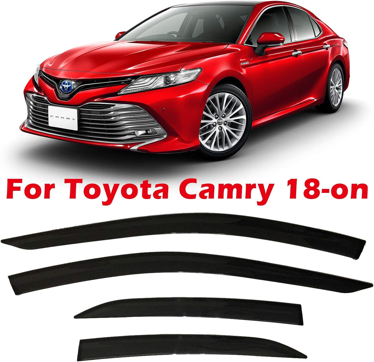 Dark Tinted Tape-On Side Window Visor Deflectors Vent Rain Guards F52337