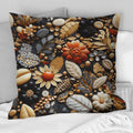 Black Boho Printed Throw Pillow J9170