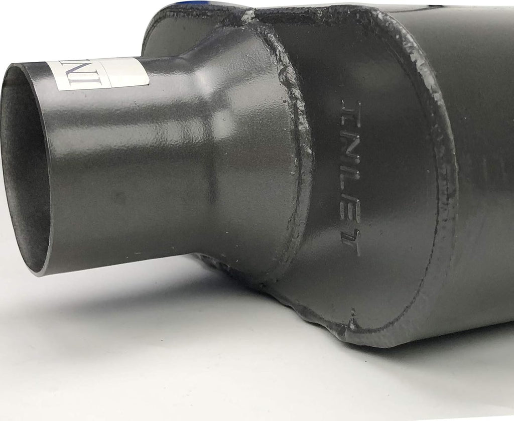 Pair of Single Chamber Performance Race Muffler 3" Center / Center Universal Steel Muffler Pack of 2 F696