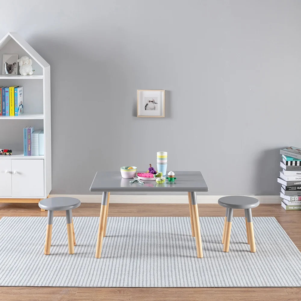 Gray Kids Table and Stool Set M697503
