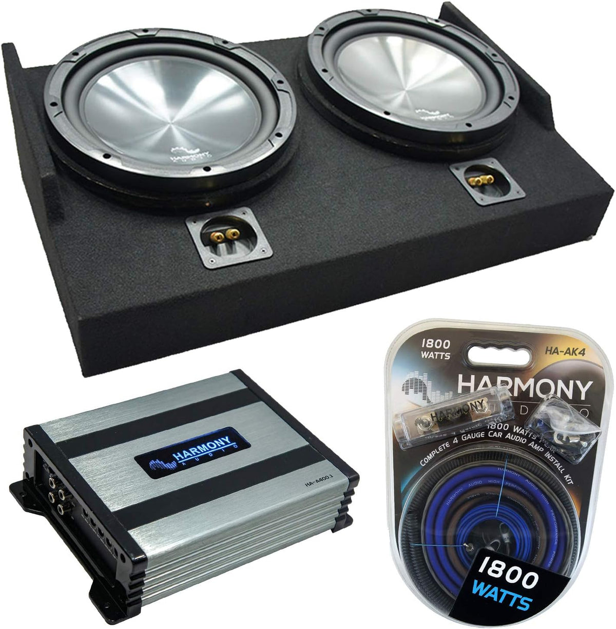 Dual 12 Sub Box Subwoofer Enclosure & 800W Amplifier U7371