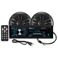 Black Marine Boat Sound System Package with 2 Speakers B916861