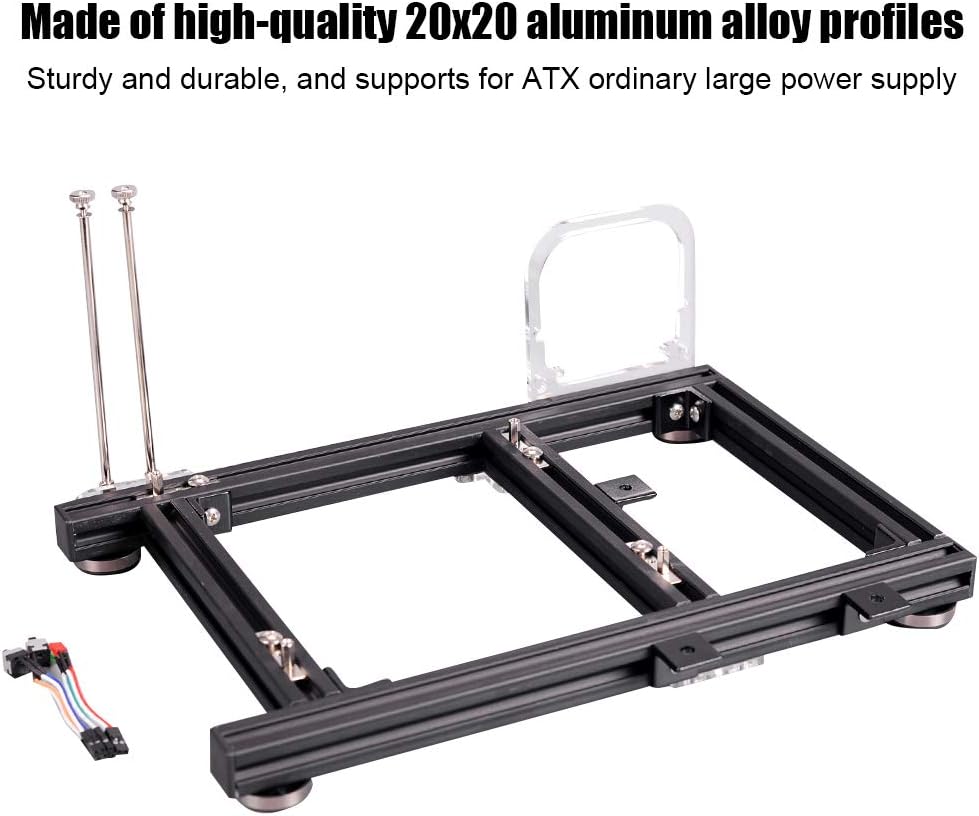 Black Aluminum Open Air Computer Test Bench Case A996