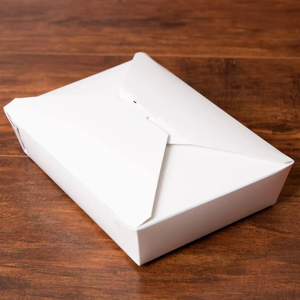 White Microwavable Paper Take-Out Container - 200/Case O9329