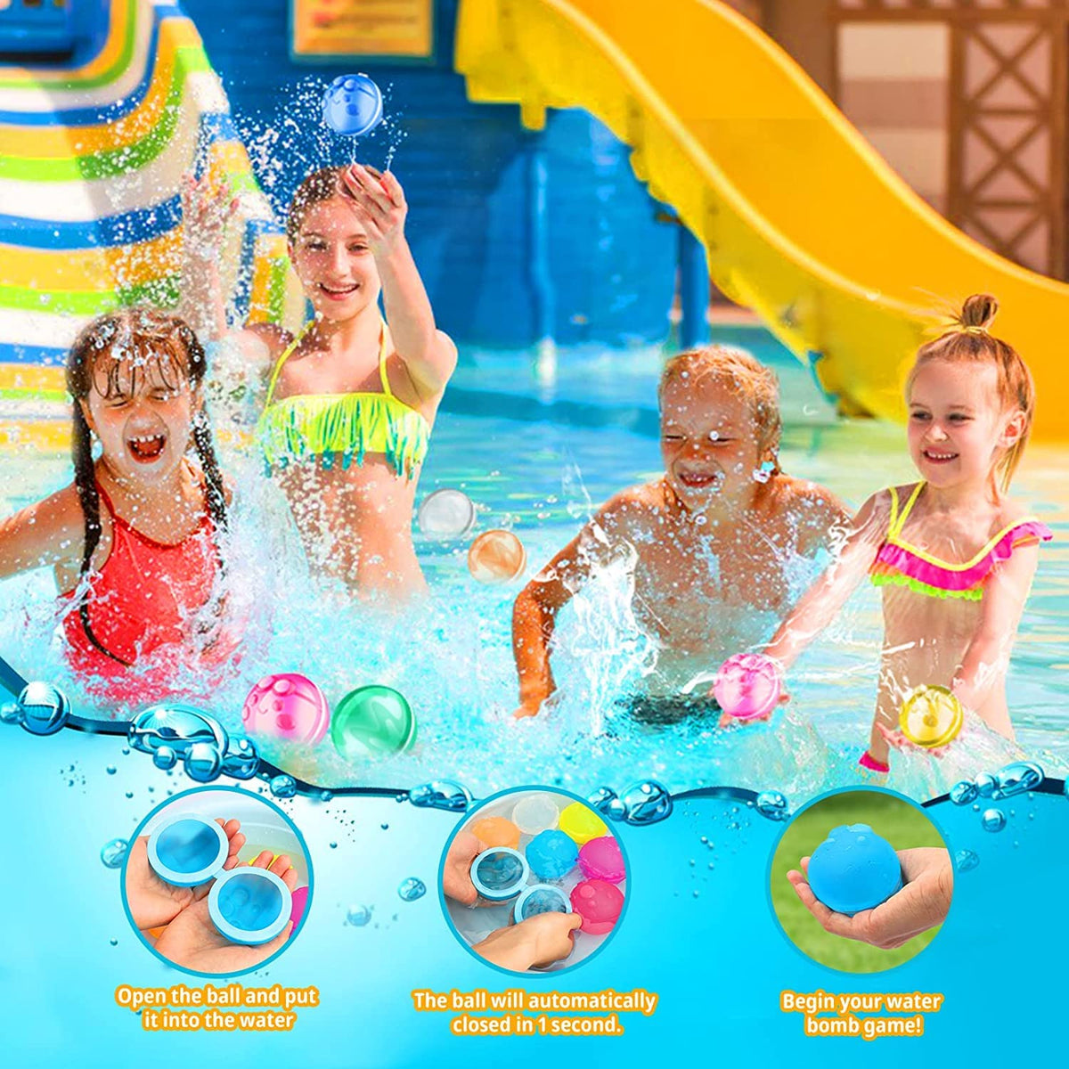 6 pcs Reusable Water Balloons for Kids C650892