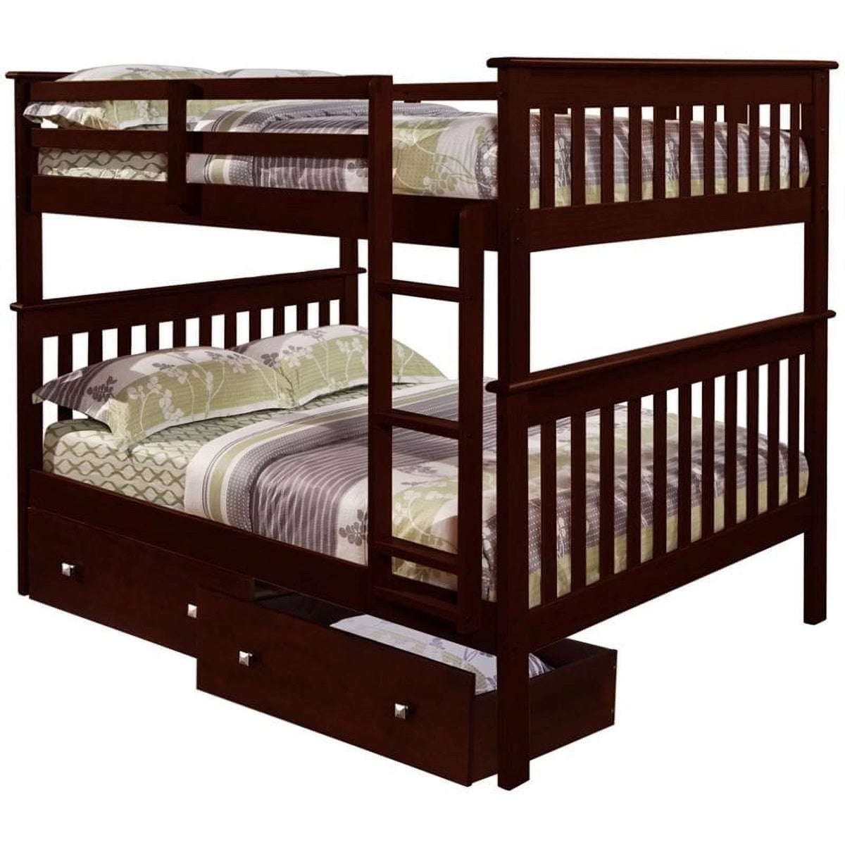Full Over Solid Wood Bunk Bed with Drawers W148961