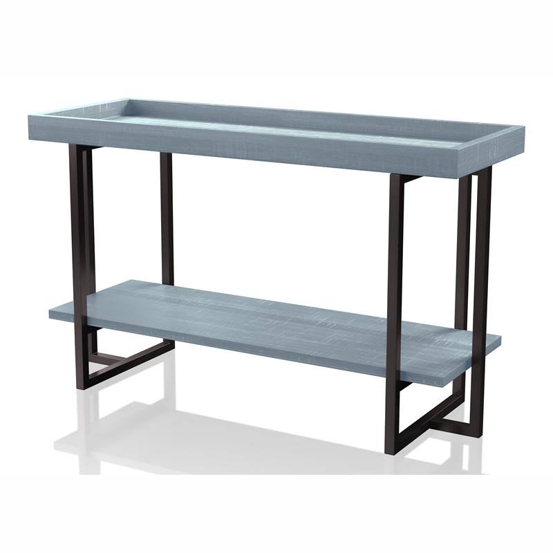 Antique Blue Wood Console Table R698