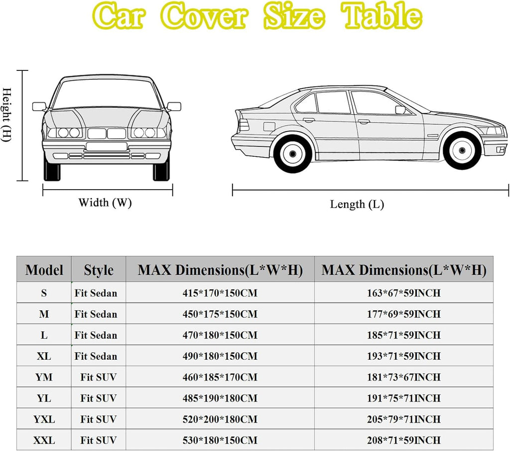 Black Full Car Cover 210D Oxford U30271