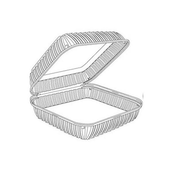 9 x 9 x 3 Clear Plastic Hinged Container V3198