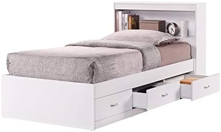 Twin Size Captain Storage Bed in White Q738263