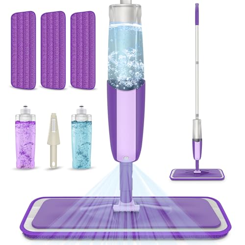 Wet Mops with 5X Washable Pads Spray Mops for Hardwood Floor Cleaning with 2X Bottles R879