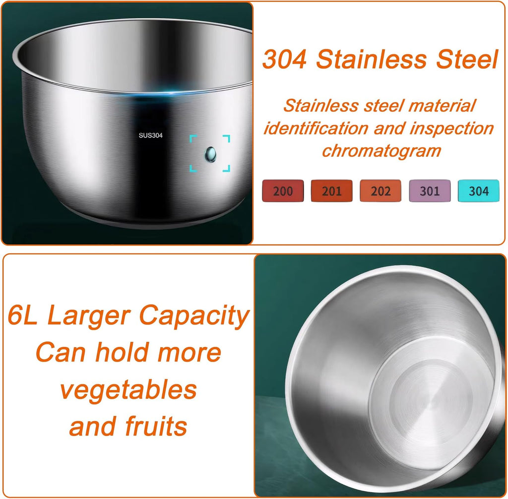 6L Stainless Steel Salad Spinner C213